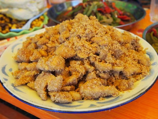 キノコのバター炒めツァンパ和え